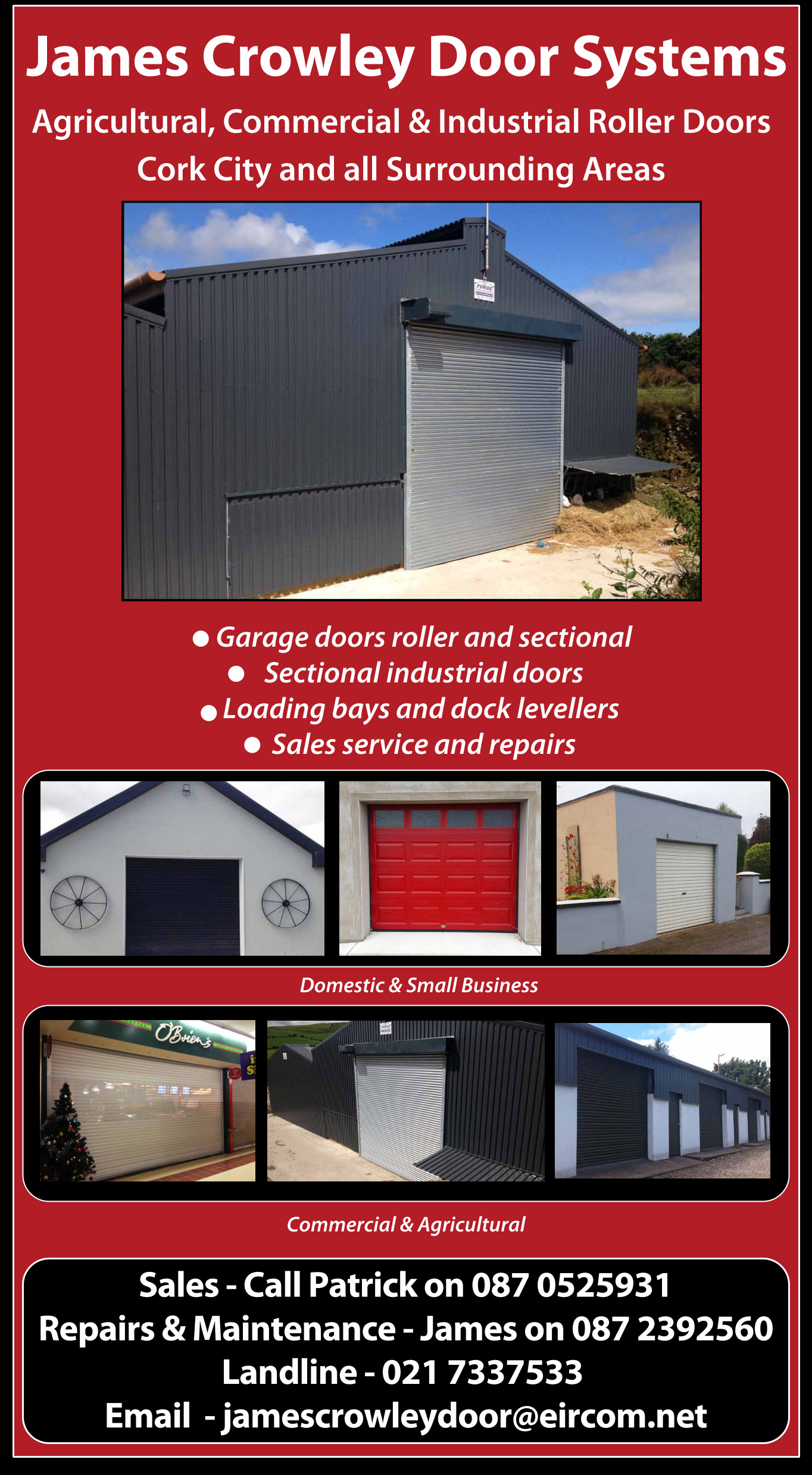 James Crowley Door Systems Cork Roller Doors Cork Garage Doors Cork